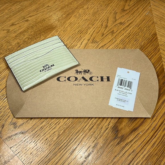NWT COACH SLIM ID CARD CASE IN LIZARD EMBOSSED LEATHER - Picture 9 of 9